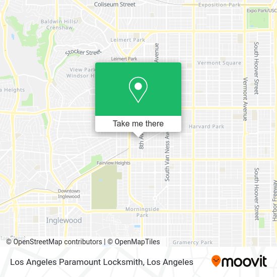 Los Angeles Paramount Locksmith map