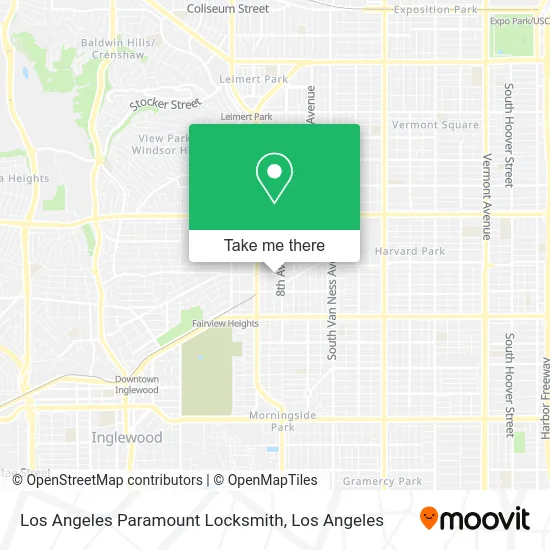 Los Angeles Paramount Locksmith map