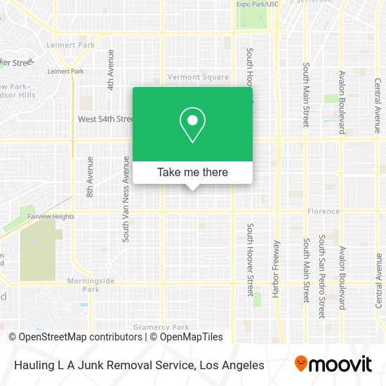 Hauling L A Junk Removal Service map