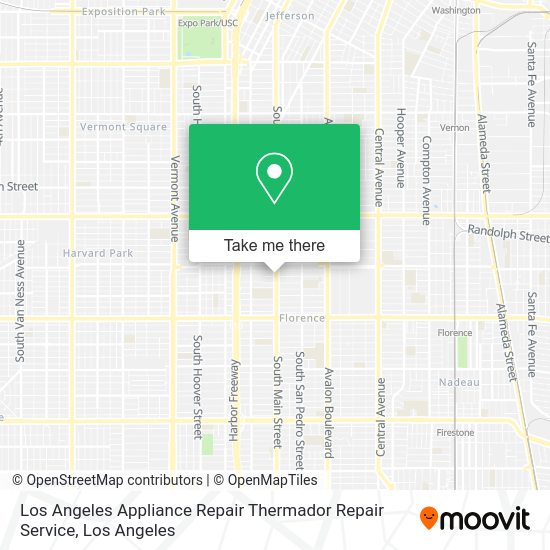 Los Angeles Appliance Repair Thermador Repair Service map