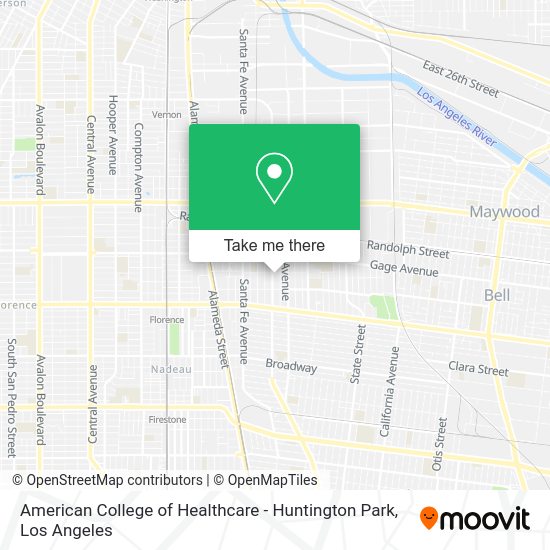Mapa de American College of Healthcare - Huntington Park