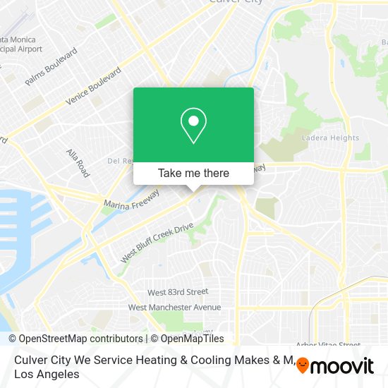 Culver City We Service Heating & Cooling Makes & M map