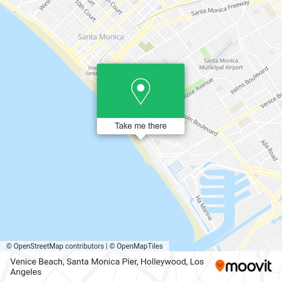 Venice Beach, Santa Monica Pier, Holleywood map
