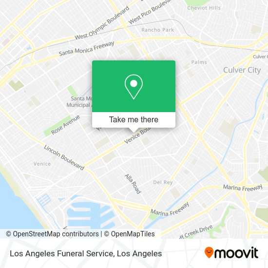 Mapa de Los Angeles Funeral Service