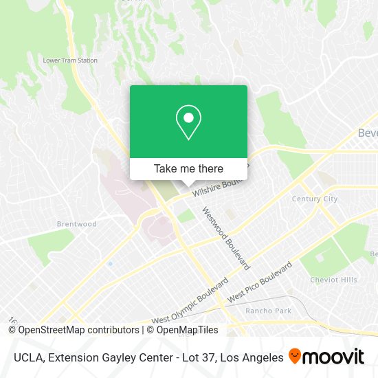 Mapa de UCLA, Extension Gayley Center - Lot 37