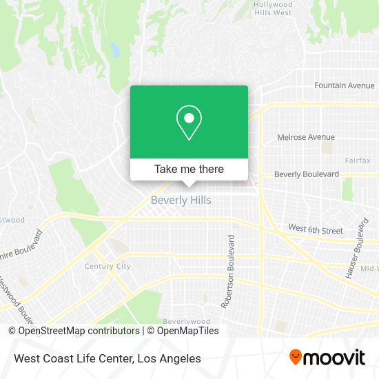 West Coast Life Center map