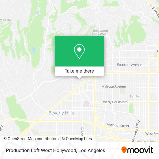 Production Loft West Hollywood map