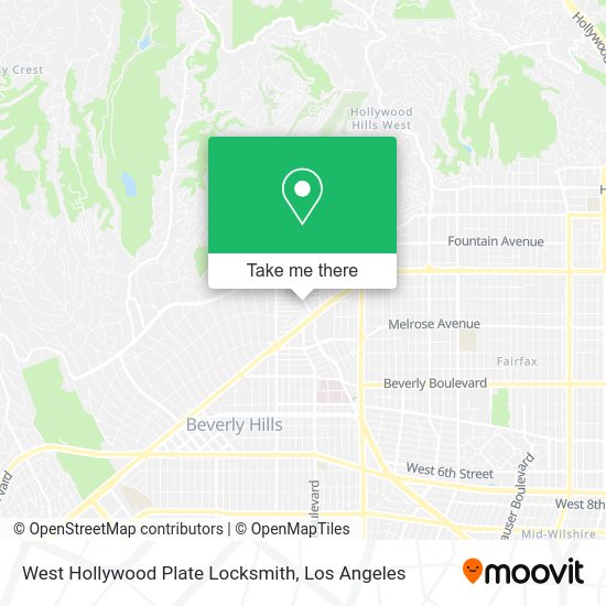 Mapa de West Hollywood Plate Locksmith
