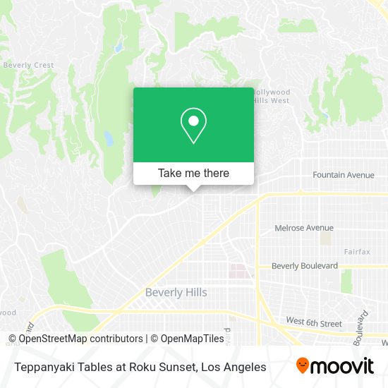 Mapa de Teppanyaki Tables at Roku Sunset