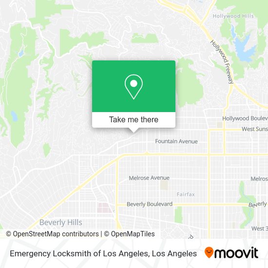 Emergency Locksmith of Los Angeles map
