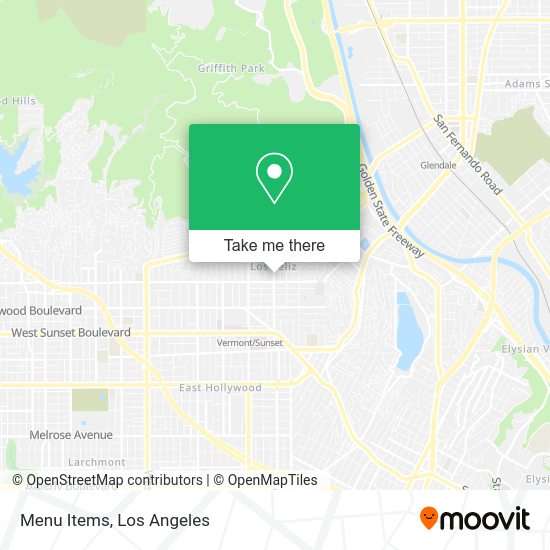 Mapa de Menu Items