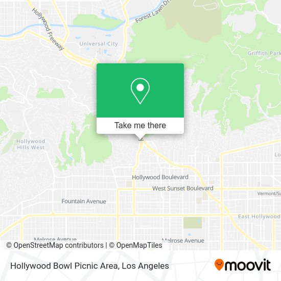 Hollywood Bowl Picnic Area map