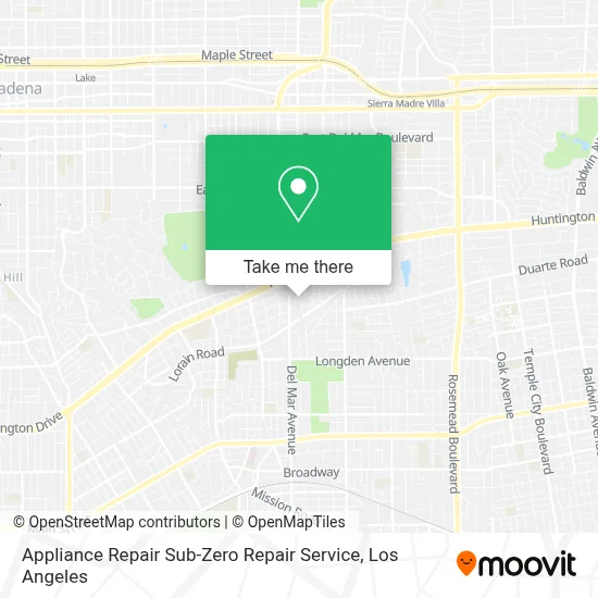 Appliance Repair Sub-Zero Repair Service map