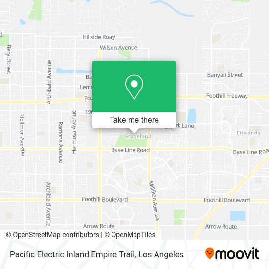 Mapa de Pacific Electric Inland Empire Trail