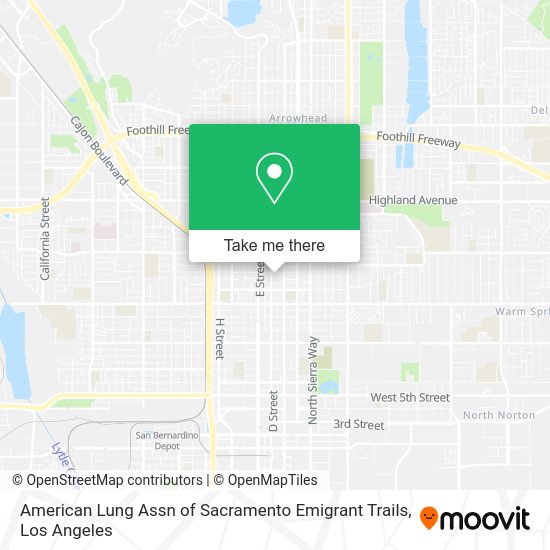 Mapa de American Lung Assn of Sacramento Emigrant Trails