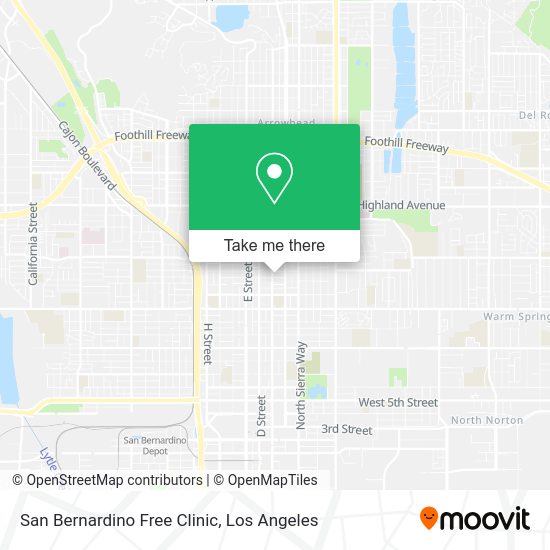 San Bernardino Free Clinic map