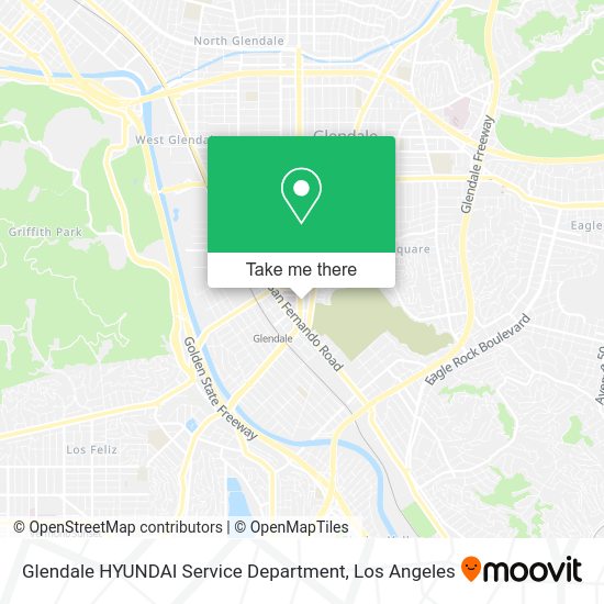 Glendale HYUNDAI Service Department map