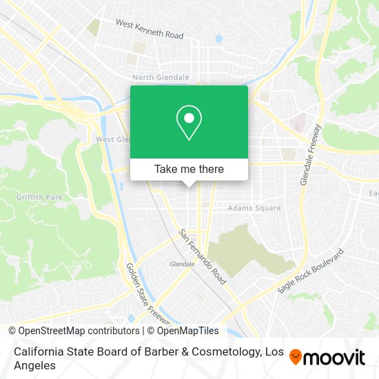 California State Board of Barber & Cosmetology map