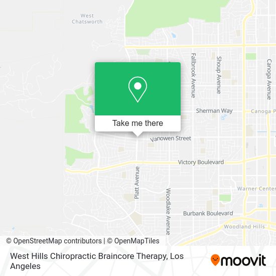 West Hills Chiropractic Braincore Therapy map