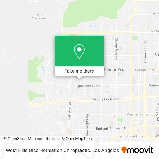 West Hills Disc Herniation Chiropractic map