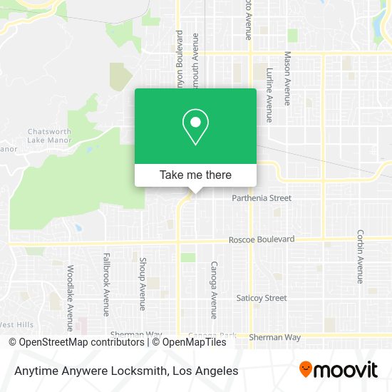 Anytime Anywere Locksmith map