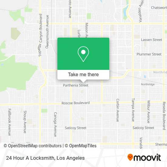 24 Hour A Locksmith map
