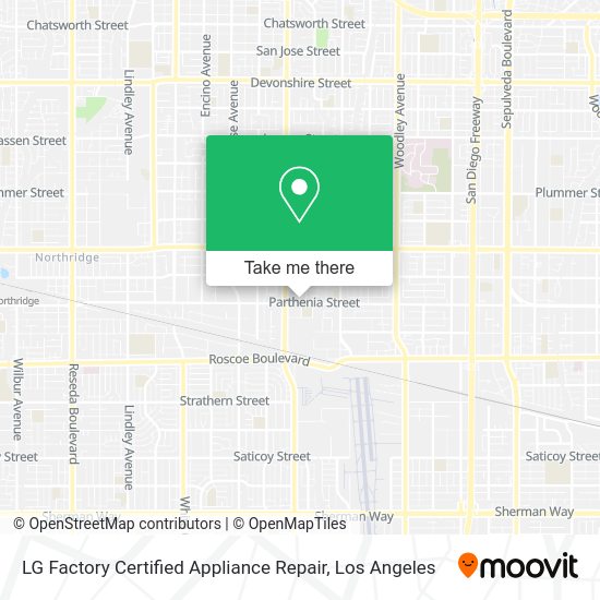 LG Factory Certified Appliance Repair map