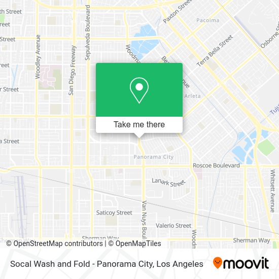 Socal Wash and Fold - Panorama City map
