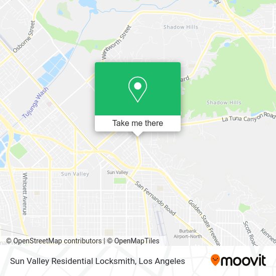 Mapa de Sun Valley Residential Locksmith
