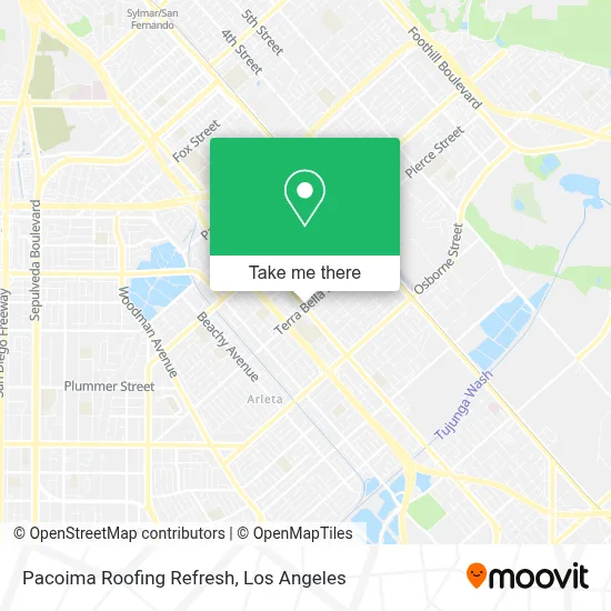 Pacoima Roofing Refresh map