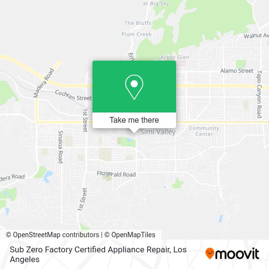 Mapa de Sub Zero Factory Certified Appliance Repair