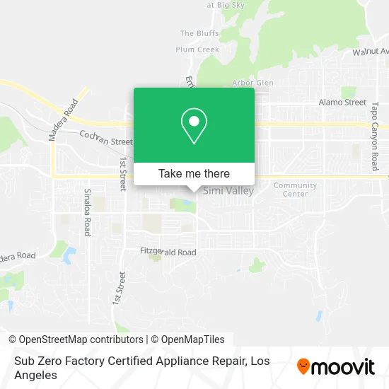Mapa de Sub Zero Factory Certified Appliance Repair