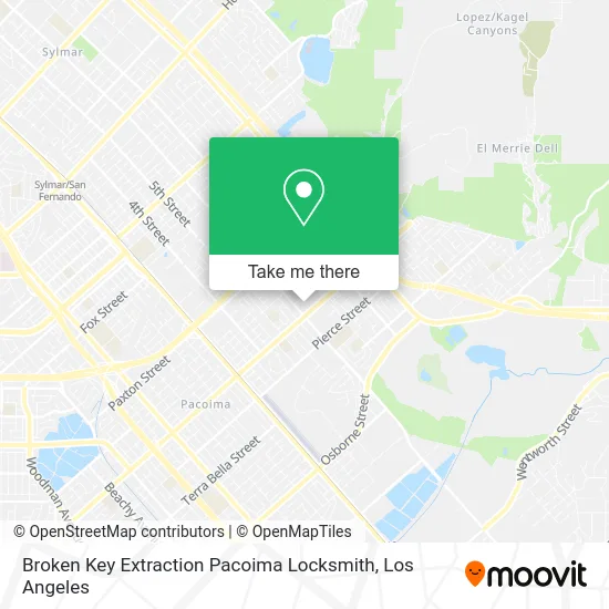 Broken Key Extraction Pacoima Locksmith map