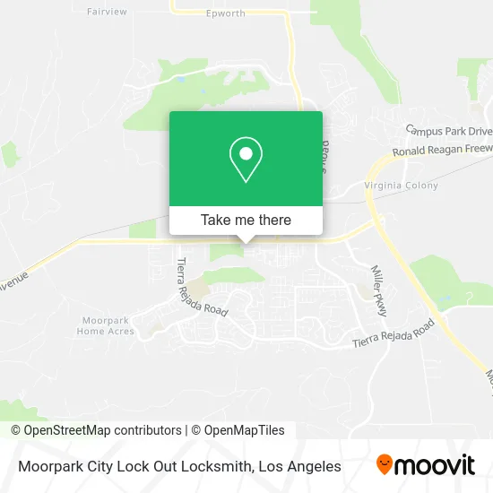 Moorpark City Lock Out Locksmith map