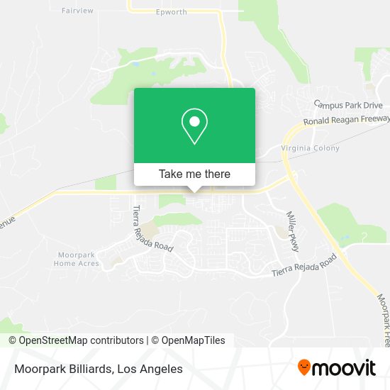Mapa de Moorpark Billiards