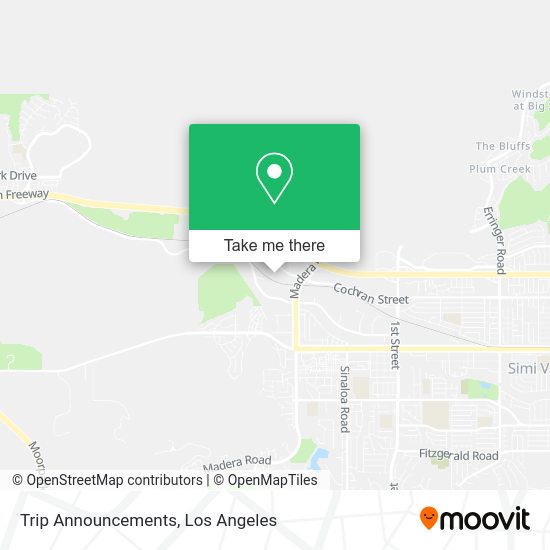 Trip Announcements map