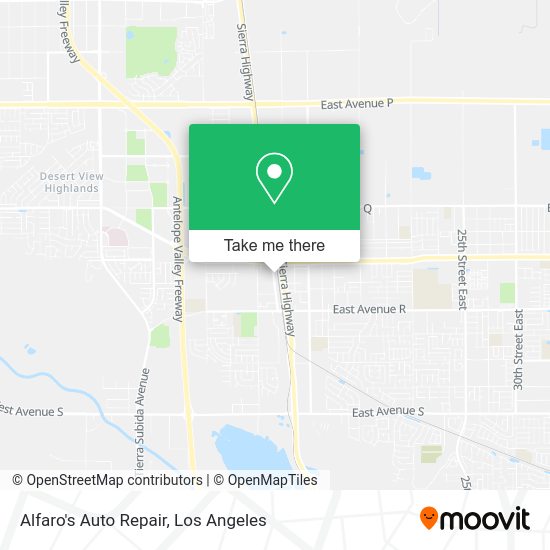 Alfaro's Auto Repair map