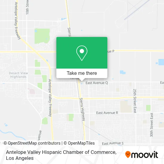 Antelope Valley Hispanic Chamber of Commerce map