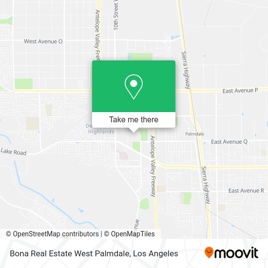 Bona Real Estate West Palmdale map