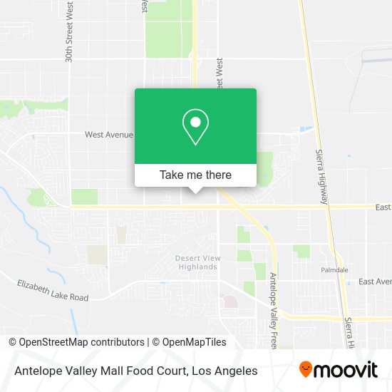 Mapa de Antelope Valley Mall Food Court