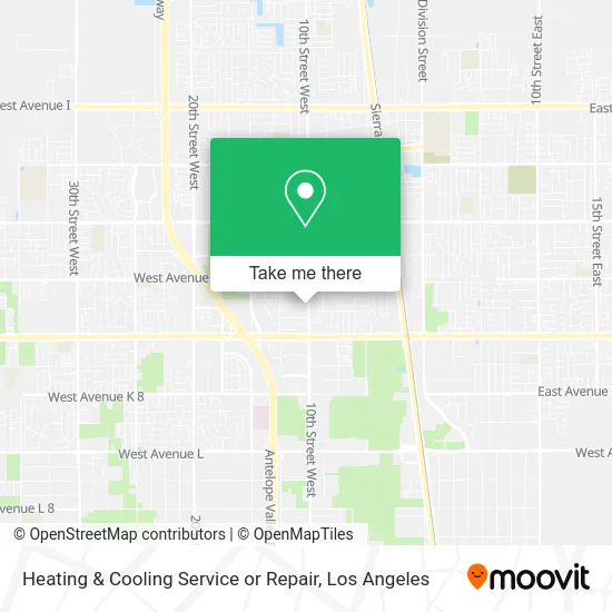 Heating & Cooling Service or Repair map