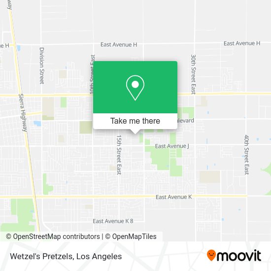 Wetzel's Pretzels map