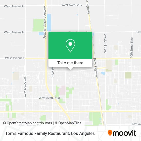 Tom's Famous Family Restaurant map