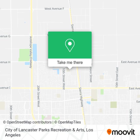 Mapa de City of Lancaster Parks Recreation & Arts