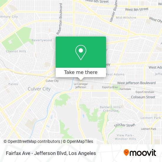 Fairfax Ave - Jefferson Blvd map