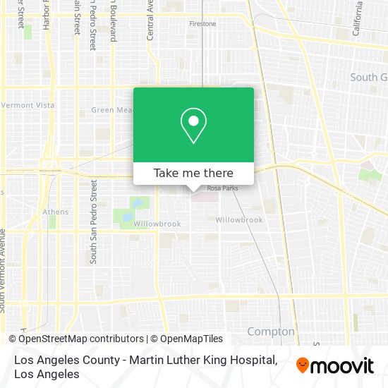 Los Angeles County - Martin Luther King Hospital map