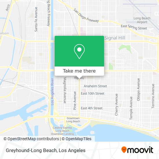 Greyhound-Long Beach map