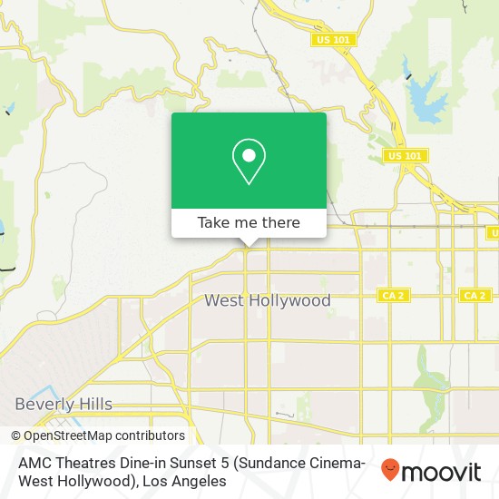 Mapa de AMC Theatres Dine-in Sunset 5 (Sundance Cinema- West Hollywood)