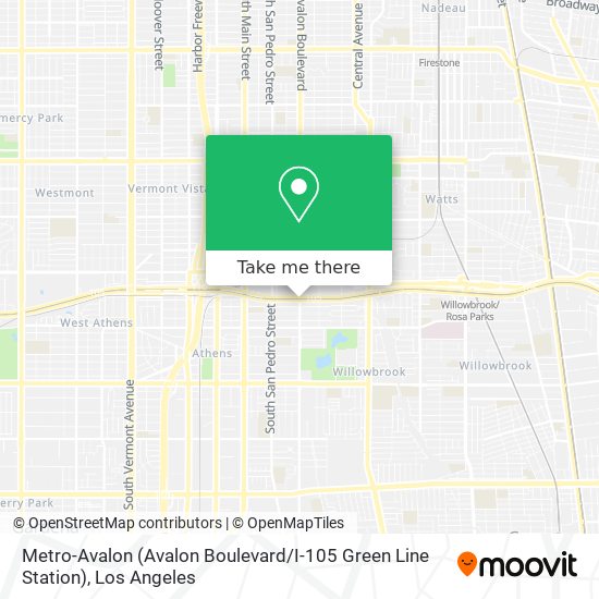 Mapa de Metro-Avalon (Avalon Boulevard / I-105 Green Line Station)