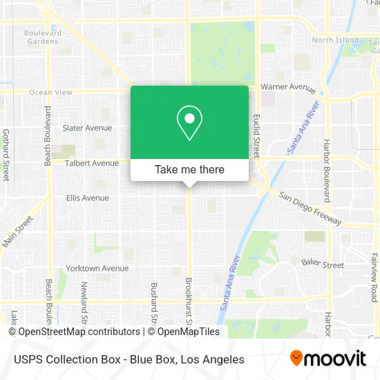 Mapa de USPS Collection Box - Blue Box